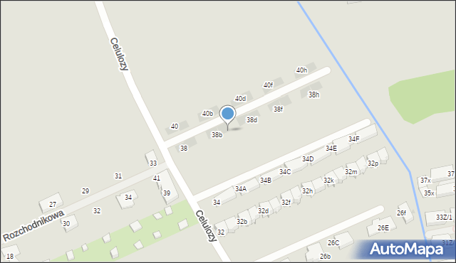 Warszawa, Celulozy, 38c, mapa Warszawy