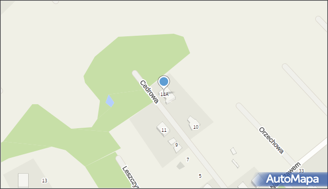 Warzenko, Cedrowa, 14A, mapa Warzenko