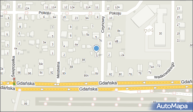 Wejherowo, Ceynowy Floriana, dr., 1, mapa Wejherowo