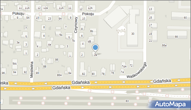 Wejherowo, Ceynowy Floriana, dr., 2a, mapa Wejherowo