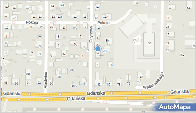 Wejherowo, Ceynowy Floriana, dr., 4A, mapa Wejherowo