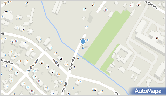 Wieluń, Cedrowa, 6, mapa Wieluń