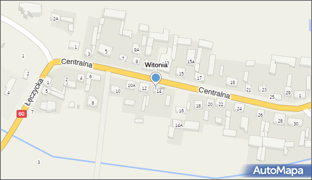 Witonia, Centralna, 14b, mapa Witonia