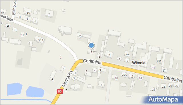 Witonia, Centralna, 1a, mapa Witonia