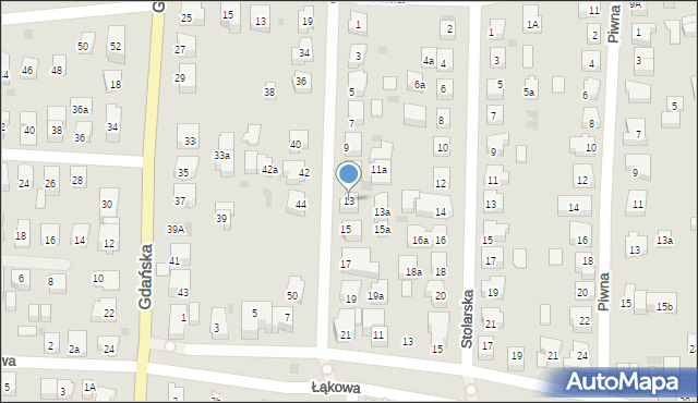 Władysławowo, Ceynowy Floriana, dr., 13, mapa Władysławowo