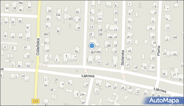 Władysławowo, Ceynowy Floriana, dr., 19, mapa Władysławowo