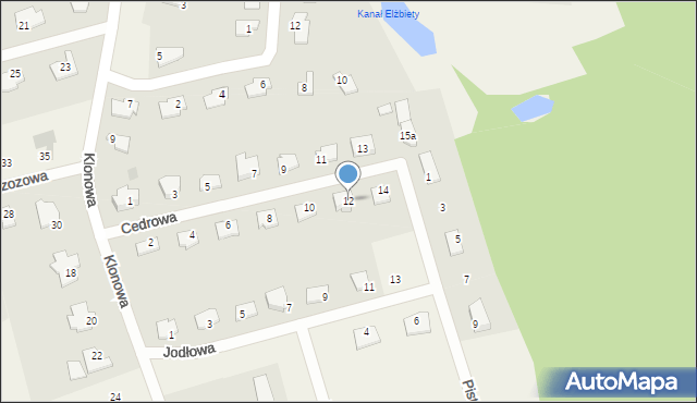 Wójtowo, Cedrowa, 12, mapa Wójtowo