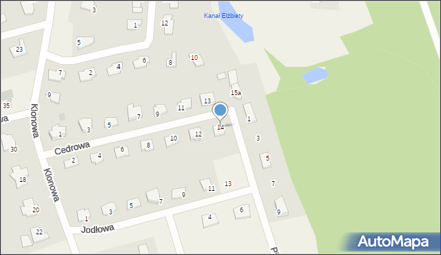 Wójtowo, Cedrowa, 14, mapa Wójtowo