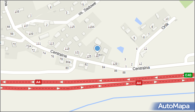 Wokowice, Centralna, 127, mapa Wokowice