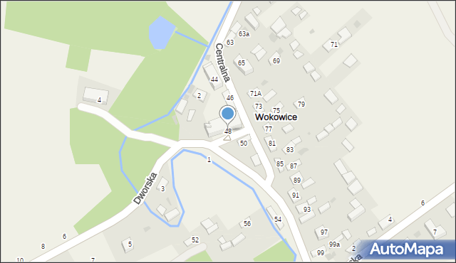 Wokowice, Centralna, 48, mapa Wokowice