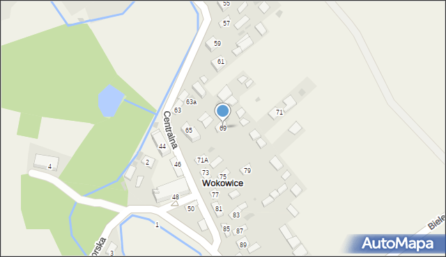 Wokowice, Centralna, 69, mapa Wokowice