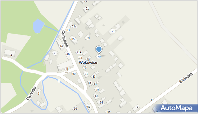 Wokowice, Centralna, 79, mapa Wokowice