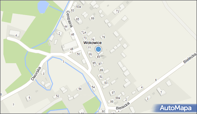 Wokowice, Centralna, 83, mapa Wokowice