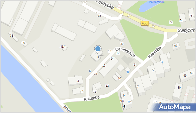 Wrocław, Cementowa, 8, mapa Wrocławia