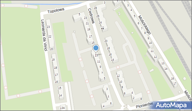 Wrocław, Cedrowa, 13, mapa Wrocławia