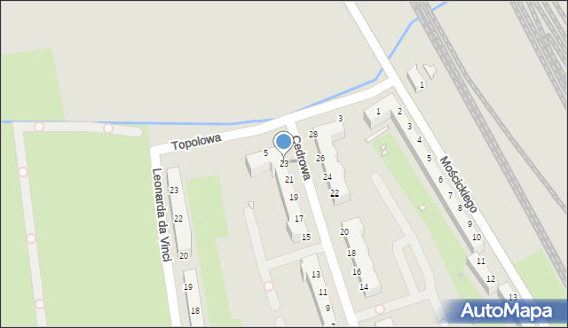 Wrocław, Cedrowa, 23, mapa Wrocławia