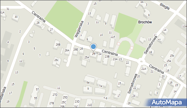 Wrocław, Centralna, 25, mapa Wrocławia