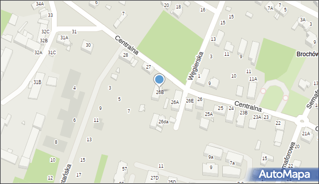 Wrocław, Centralna, 26B, mapa Wrocławia