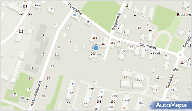 Wrocław, Centralna, 26d, mapa Wrocławia