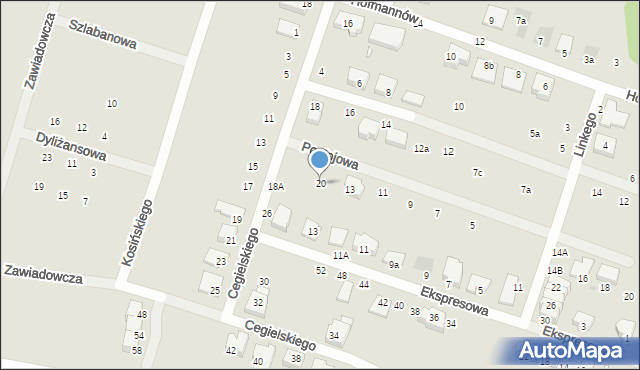 Wrocław, Cegielskiego Hipolita, 20, mapa Wrocławia