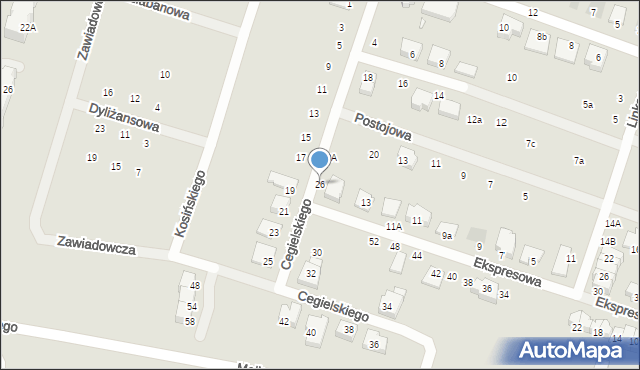 Wrocław, Cegielskiego Hipolita, 26, mapa Wrocławia