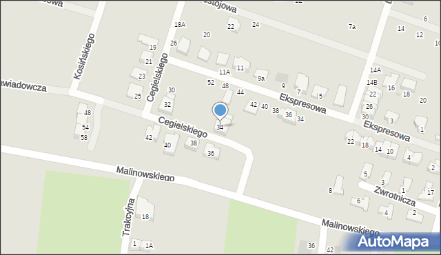 Wrocław, Cegielskiego Hipolita, 34, mapa Wrocławia