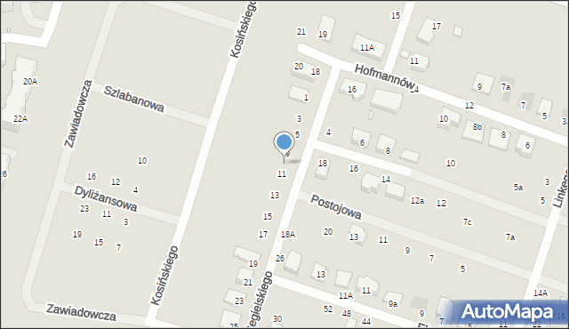 Wrocław, Cegielskiego Hipolita, 9a, mapa Wrocławia