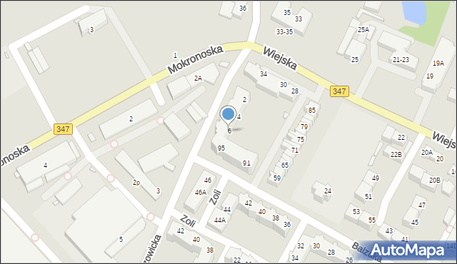 Wrocław, Cesarzowicka, 6, mapa Wrocławia