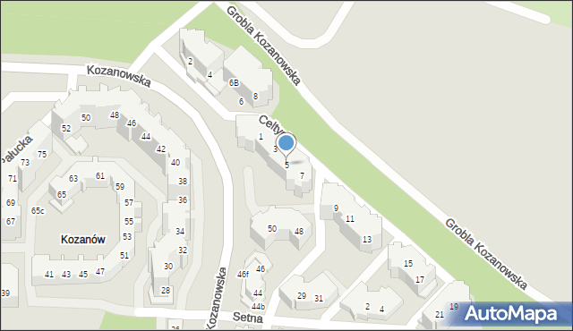 Wrocław, Celtycka, 5, mapa Wrocławia