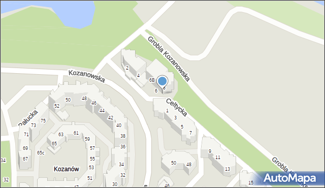 Wrocław, Celtycka, 8a, mapa Wrocławia