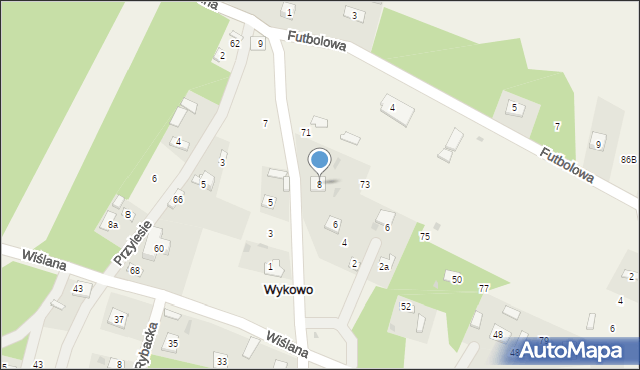 Wykowo, Centralna, 8, mapa Wykowo