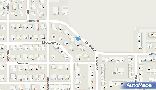 Wyszków, Centralna, 39, mapa Wyszków