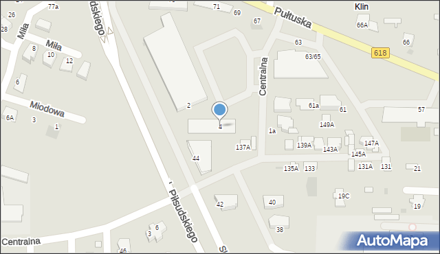 Wyszków, Centralna, 4, mapa Wyszków