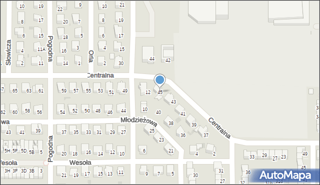 Wyszków, Centralna, 45, mapa Wyszków
