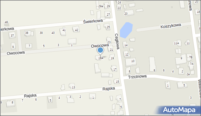 Zacharzew, Cegłowa, 19A, mapa Zacharzew