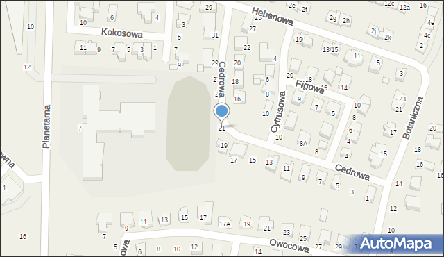 Zalasewo, Cedrowa, 21, mapa Zalasewo