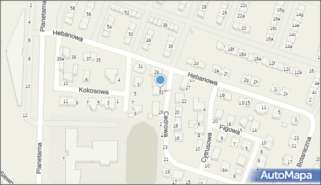 Zalasewo, Cedrowa, 31, mapa Zalasewo