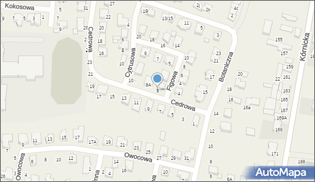 Zalasewo, Cedrowa, 8, mapa Zalasewo