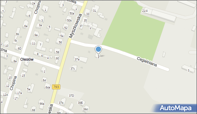 Żarki, Cegielniana, 2, mapa Żarki