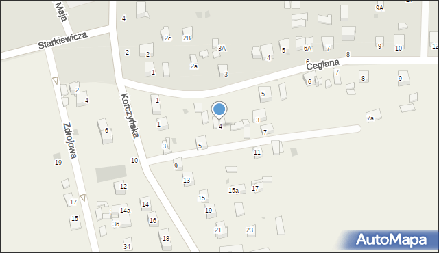 Zbludowice, Ceglana, 4, mapa Zbludowice