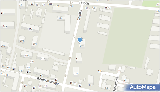 Zgierz, Cezaka Stefana, 1, mapa Zgierz