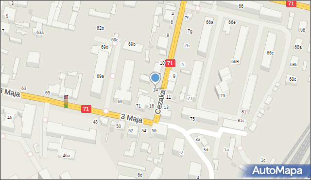 Zgierz, Cezaka Stefana, 14, mapa Zgierz