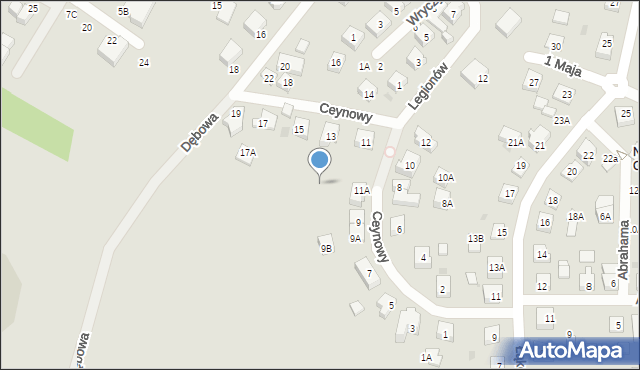 Żukowo, Ceynowy Floriana, dr., 13a, mapa Żukowo