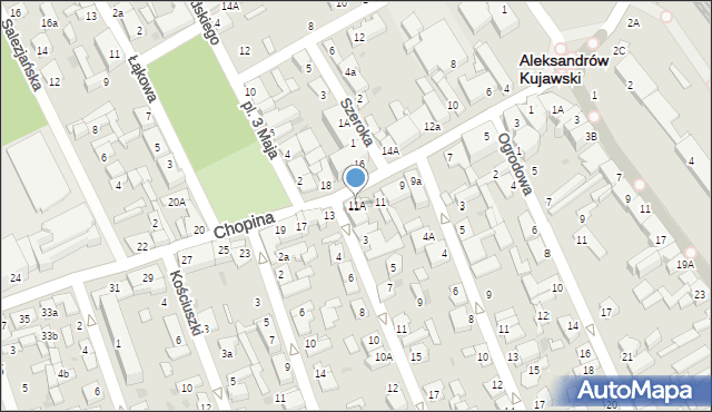 Aleksandrów Kujawski, Chopina Fryderyka, 11A, mapa Aleksandrów Kujawski