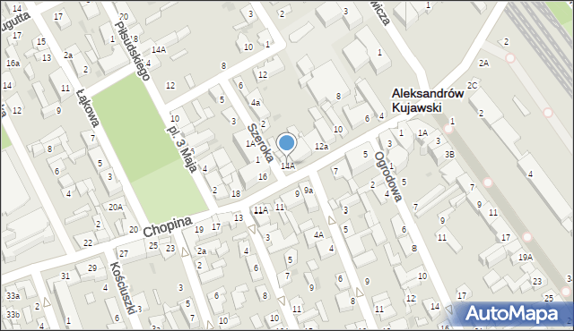 Aleksandrów Kujawski, Chopina Fryderyka, 14A, mapa Aleksandrów Kujawski