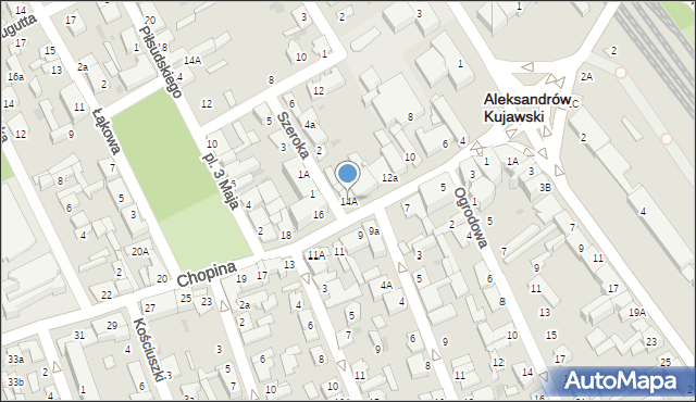 Aleksandrów Kujawski, Chopina Fryderyka, 14A, mapa Aleksandrów Kujawski