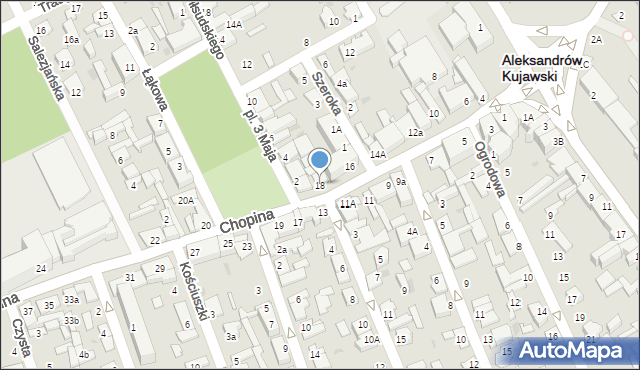 Aleksandrów Kujawski, Chopina Fryderyka, 18, mapa Aleksandrów Kujawski