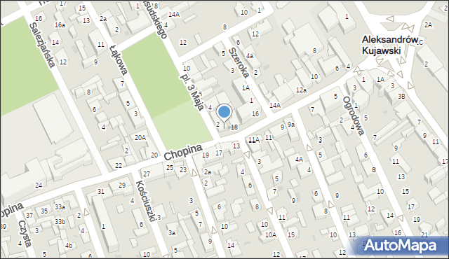 Aleksandrów Kujawski, Chopina Fryderyka, 18A, mapa Aleksandrów Kujawski