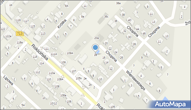 Andrespol, Chopina Fryderyka, 18, mapa Andrespol