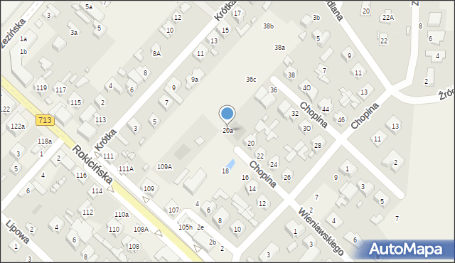 Andrespol, Chopina Fryderyka, 20a, mapa Andrespol